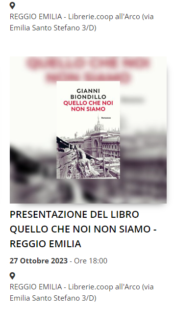 Presentazione del libro “QUELLO CHE NOI NON SIAMO” – Ordine Architetti  Reggio Emilia